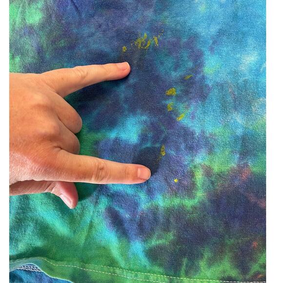 Y2K Grateful Dead Bears Psychedelic Green Blue Tie Dye Rock Band T Shirt Medium - Picture 3 of 8